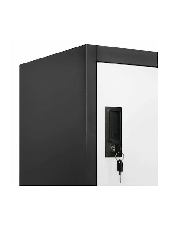 Dulap Metalic Cu Posibilitate De Blocare Cu 6 Dulapuri Antracit / Alb 90x45x180 Cm