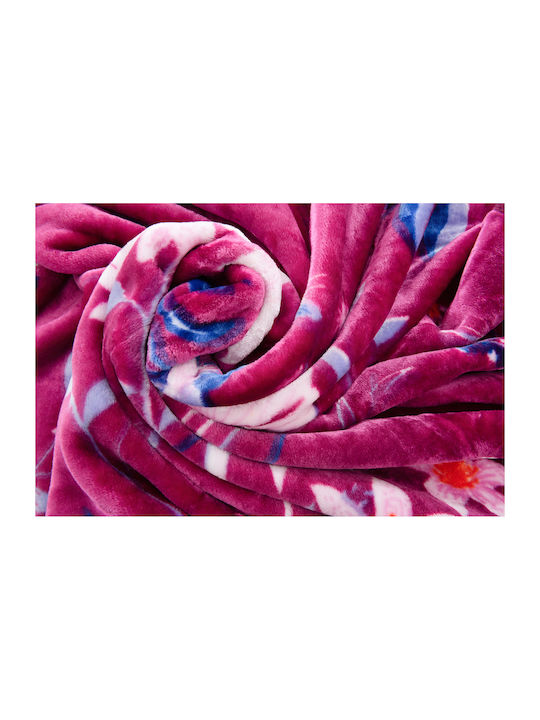 Family Enterprise Samtige Einzelbettdecke 160x220cm Fuchsien 001088011S8