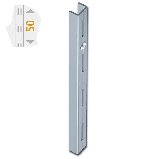 Element-System Rack Pillar with Single Support Hole White 50cm