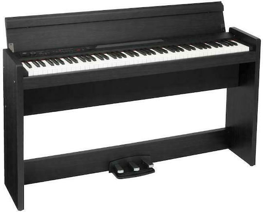Korg Електрически Изправен Пиано LP-380U Комплект с 88 Претеглени Клавиши Вградени говорители и Свързване със Слушалки и Компютър Черно