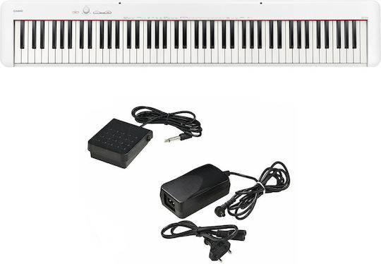 Casio Electric Stage Piano CDP-S110 Set with 88 Weighted Keys Built-in Speakers and Connection with Headphones and Computer White