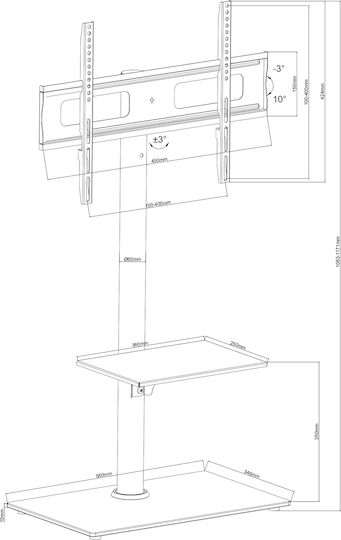 Focus Mount TS544D TV Mount Floor up to 60" and 40kg