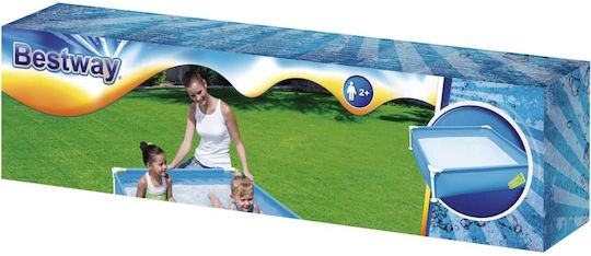Bestway Παιδική Τετράγωνη Πισίνα PVC 365lt με Μεταλλικό Σκελετό 122x122x30.5εκ. Μπλε