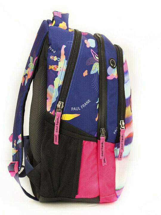 Paul Frank Dance School Bag Backpack Elementary, Elementary Multicolour with Water Bottle Holder 30Liters