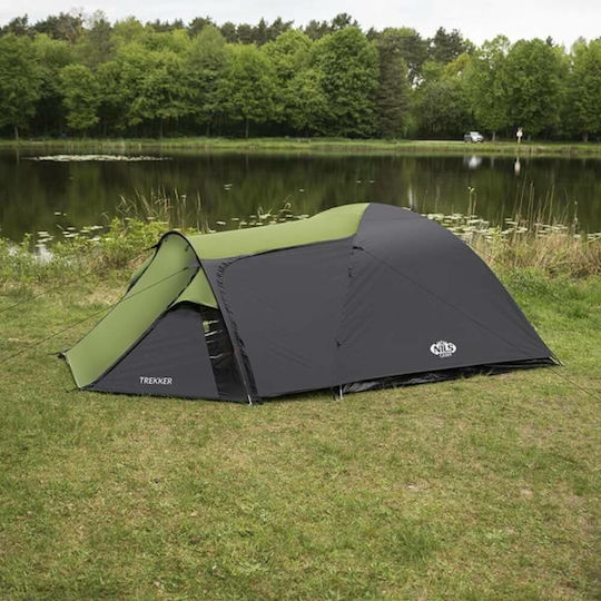Nils Trekker Camping Tent Tunnel Mountaineering Green with Double Cloth 4 Seasons for 4 People Waterproof 3000mm 340x240x130cm