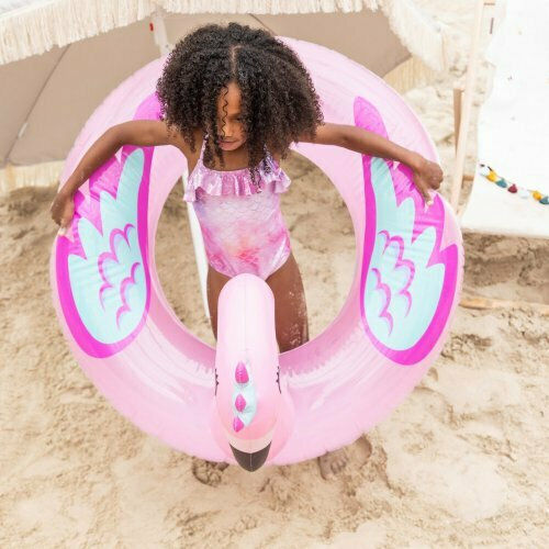 Swim Essentials Kinder Schwimmring Flamingo mit Durchmesser 104cm. ab 6 Jahren Rosa