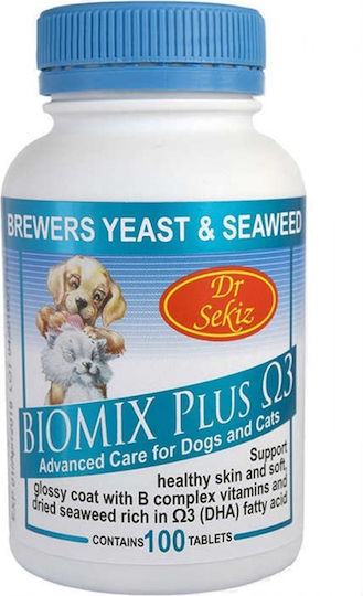 Real Pet Biomix Plus Συμπλήρωμα Διατροφής Σκύλου και Γάτας σε Δισκία 100 tabs για Δέρμα & Τρίχωμα
