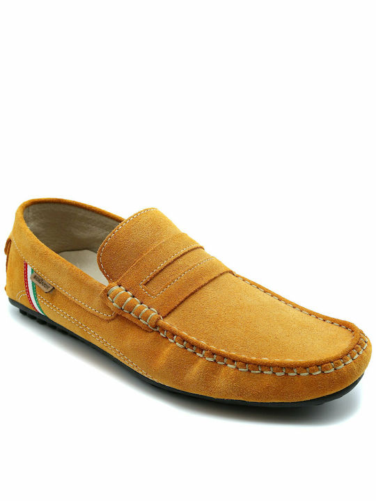 Robinson Suede Ανδρικά Boat Shoes σε Κίτρινο Χρώμα