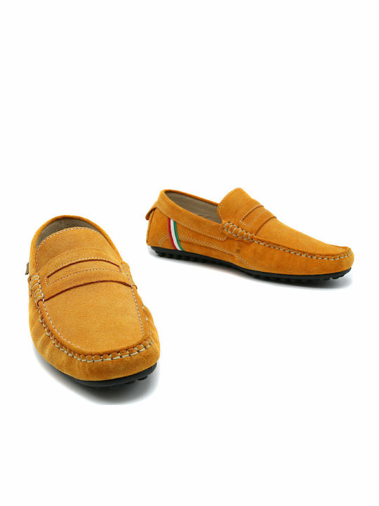 Suede Ανδρικά Boat Shoes σε Κίτρινο Χρώμα