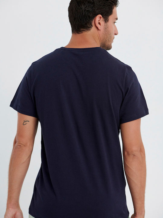 Garage Fifty5 Αθλητικό Ανδρικό T-shirt Navy Μπλε με Στάμπα