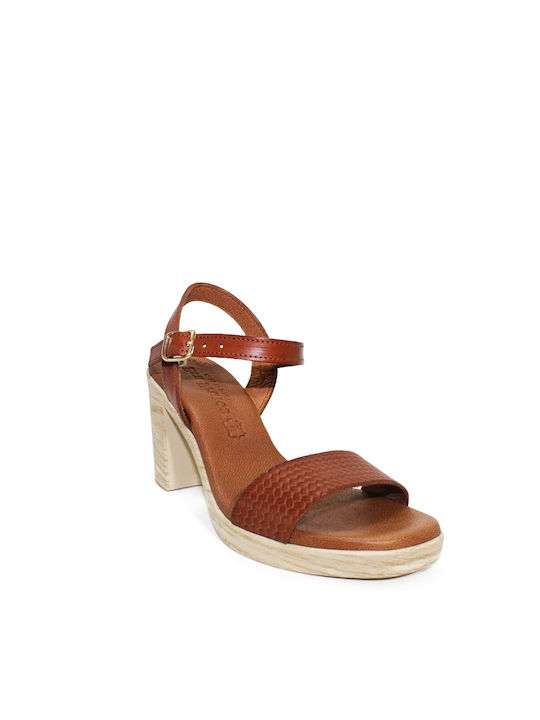 Eva Frutos Platform Women's Sandals Tabac Brown