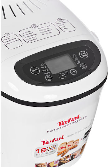 Tefal Bread Maker 1600W with Container Capacity 1500gr and 16 Baking Programs