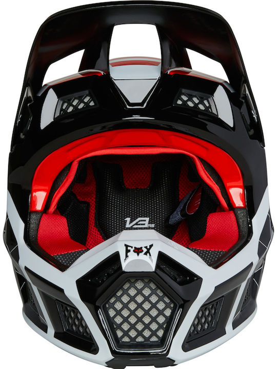 Fox V3 RS CELZ Matt Black/Light Blue Motorcycle Helmet Motocross