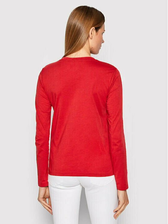 Ralph Lauren Damen Sportliches Bluse Langärmelig Rot