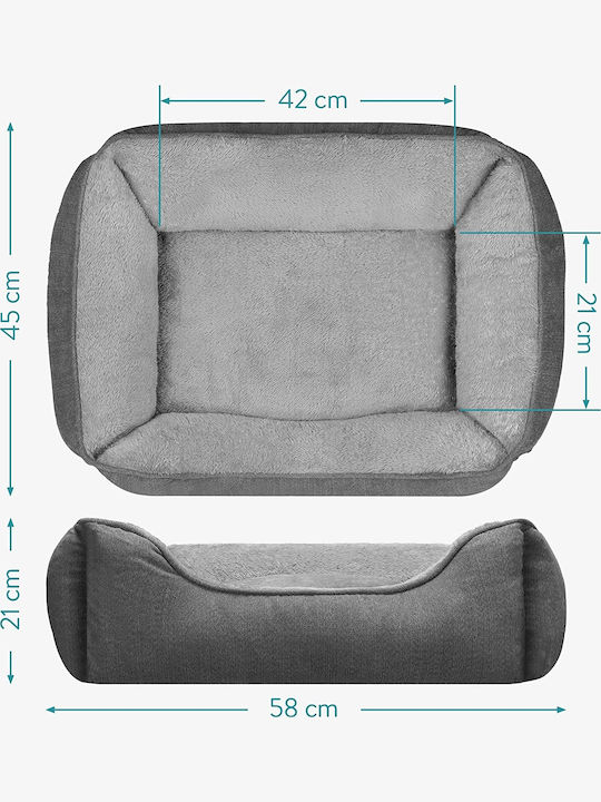 Navaris Sofa Dog Bed Gray 42x33cm