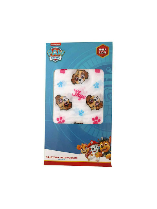 Colanți Paw Patrol pentru fete 40 DEN (PAW 52361293 40DEN) alb