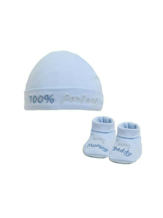 Soft Touch Cotton Baby Set 2-tlg. Mütze und Schuhe (HB03B) Blau