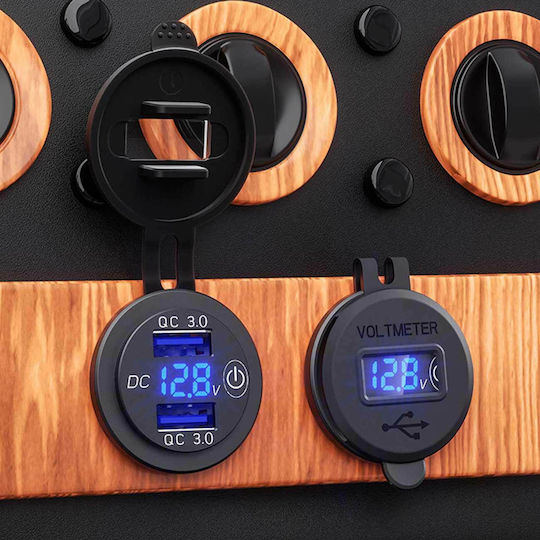 QC3 Мотоциклетно зарядно устройство Бързо зареждане с Портове: 2xUSB