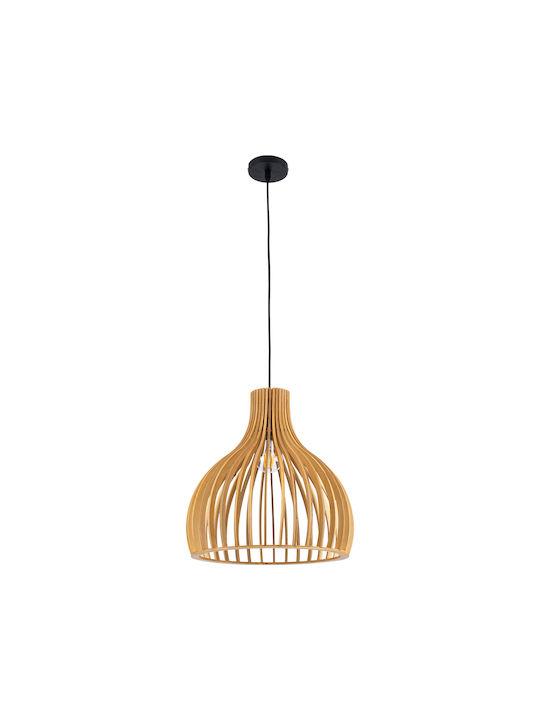 GloboStar Scandinavia Ceiling Light Beige Grid with E27 Socket 35x35x35cm