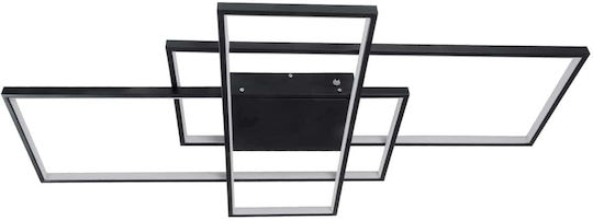 GloboStar Quadra Ceiling Mount Light 105cm Black with Integrated LED and Remote Control