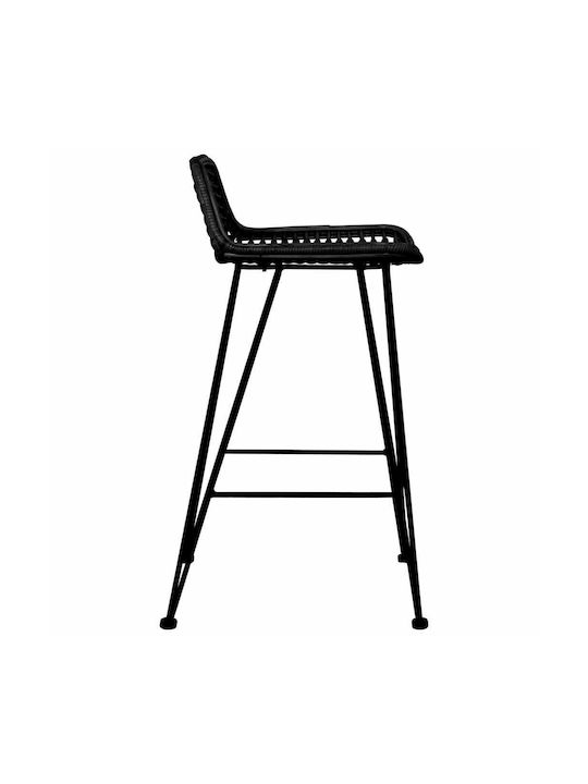 Garden Bar Stool Outdoor Rattan Black 2 Pieces 46x48x79cm
