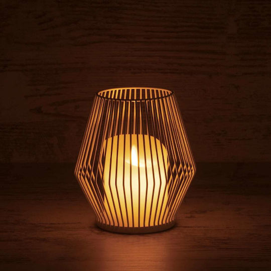 GloboStar Διακοσμητικό Φωτιστικό Cadle LED Θερμό Λευκό 2700K Κερί 14x14x16εκ.
