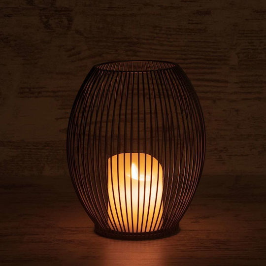 GloboStar Διακοσμητικό Φωτιστικό Candle LED Θερμό Λευκό 2700K Κερί 19x19x24εκ.