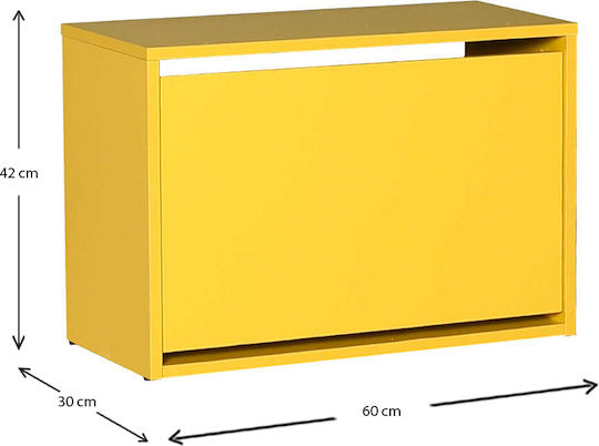 Ξύλινη Παπουτσοθήκη Flat Duo με 1 Ράφι 60x30x42cm