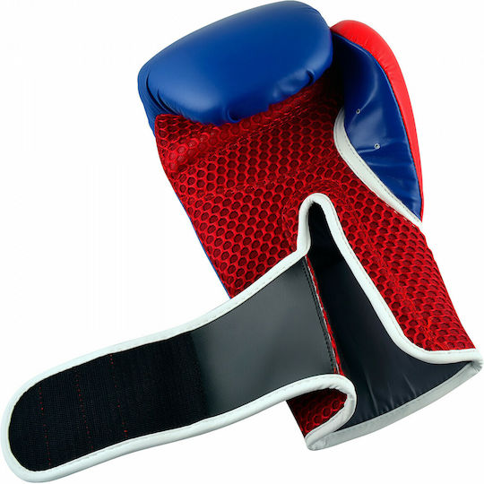 adidas Hybrid Boxing Gloves made of Synthetic Leather for Match Blue