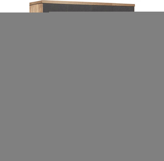 Four Door Wardrobe BRIANA Gray 120x42.5x180.5cm