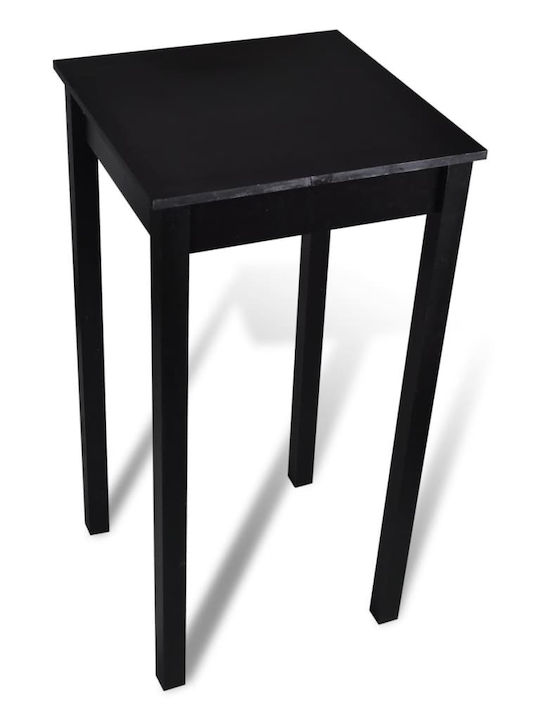 Square Table Bar Wooden Black 55x55x107cm