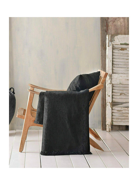 Rythmos Cuverturi Pentru Canapea 4 Locuri 2 Fețe Kidal 180x330cm Negru