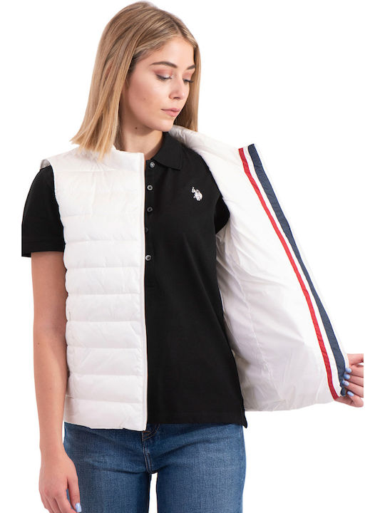 Adel Kurz Damen Ärmellos Puffer Jacke Wendbar Weiß
