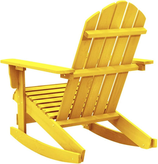 Люлеещ се Градински Стол Дървен Adirondack Жълт 70x91.5x92см