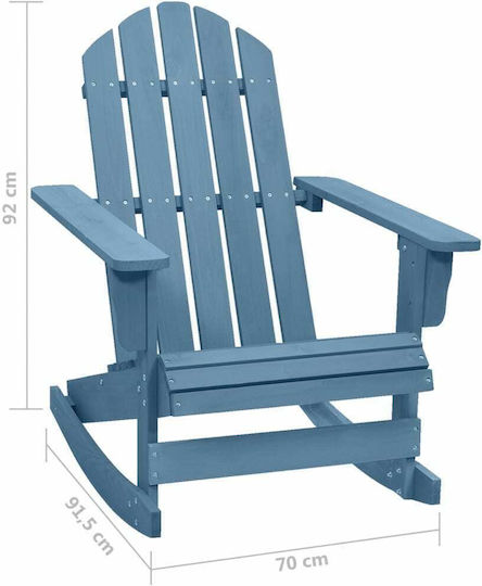 Люлеещ Се Градински Стол Дървен Adirondack Син 70x91.5x92см