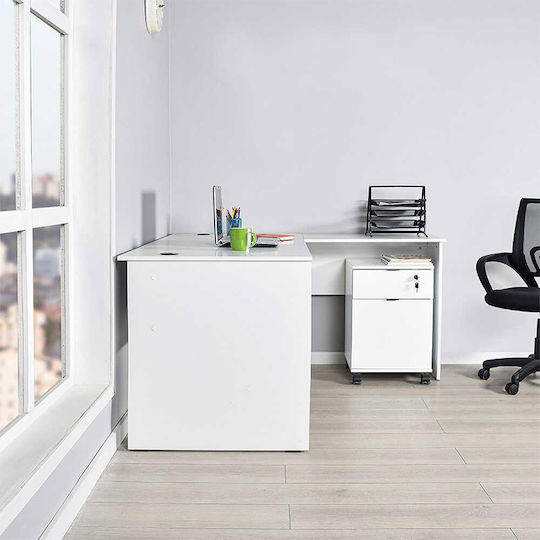 Ecke Professionelles Büro Rio Holz Weiß 160x144x75cm