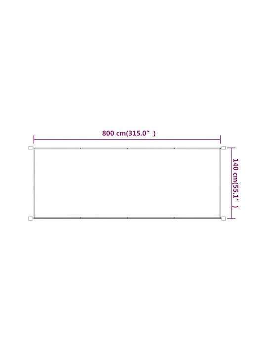 vidaXL Rulou lateral de umbrire Terasă Taupe x8m