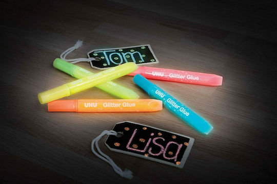 UHU In The Dark Kleber Glitter Mehrfarbig 10ml Set 5Stück