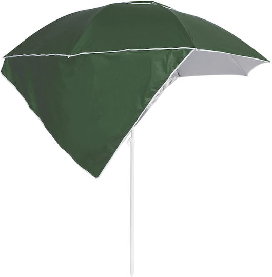 vidaXL Beach Umbrella Diameter 2.15m with Sunshade UV Protection and Air Duct Green
