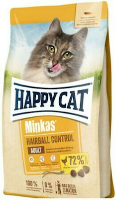 Happy Cat Minkas Hairball Control Dry Food for Adult Cats with Chicken 1.5kg