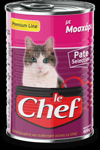Le Chef Pate Selection Υγρή Τροφή για Γάτες σε Κονσέρβα με Μοσχάρι 400gr