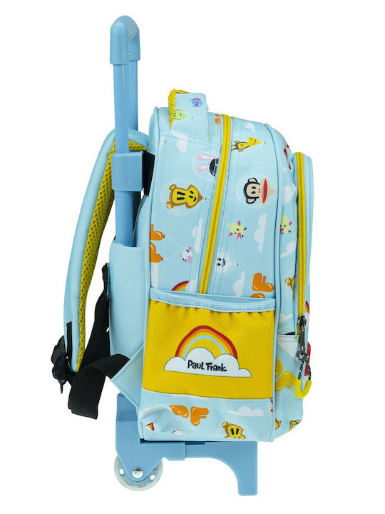 Paul Frank School Bag Trolley Kindergarten Light Blue with Water Bottle Holder 2022
