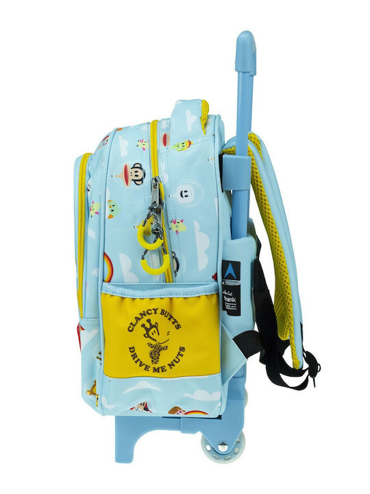Paul Frank School Bag Trolley Kindergarten Light Blue with Water Bottle Holder 2022