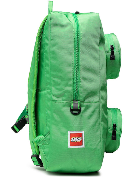 LEGO Brick 1x2 Green School Bag Backpack Elementary, Elementary Green with Water Bottle Holder 18Liters