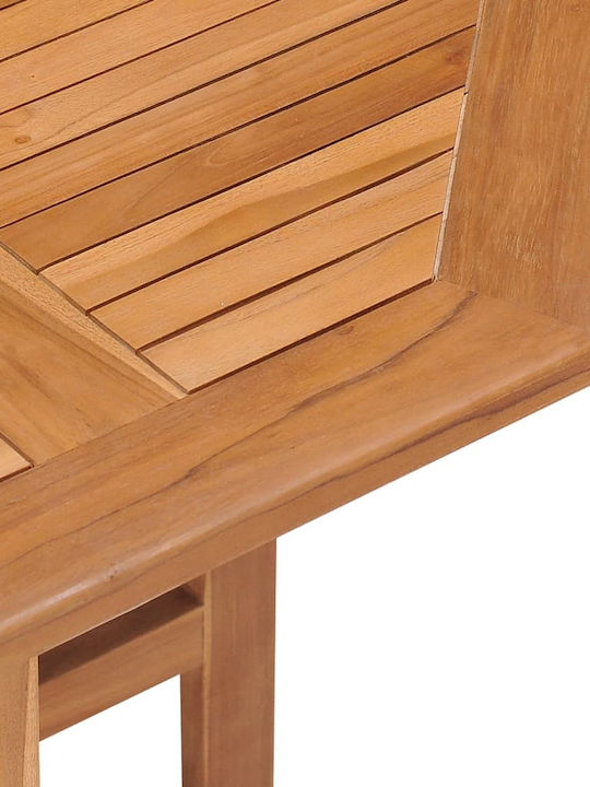 Garden Table for Small Outdoor Spaces from Teak Foldable Brown 90x90x75cm