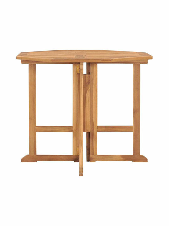 Garden Table for Small Outdoor Spaces from Teak Foldable Brown 90x90x75cm