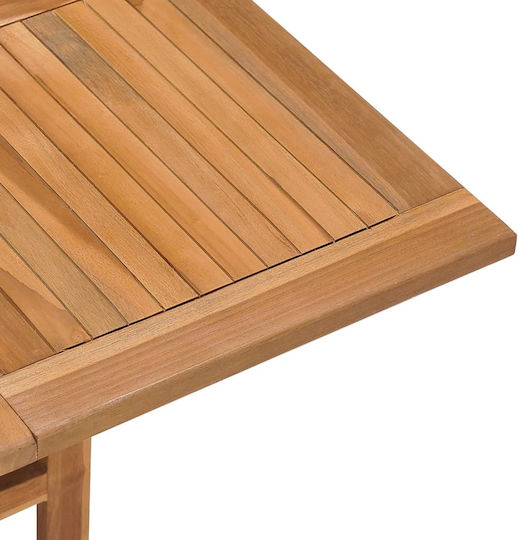 Garten- und Terrassentisch aus Teak Zusammenklappbar Braune 90x90x75cm