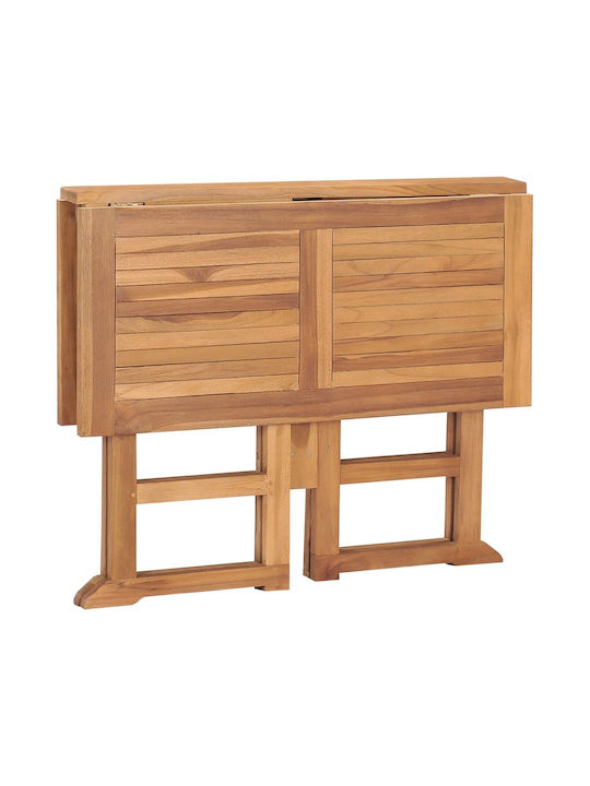 Garden Table for Small Outdoor Spaces from Teak Foldable Brown 90x90x75cm
