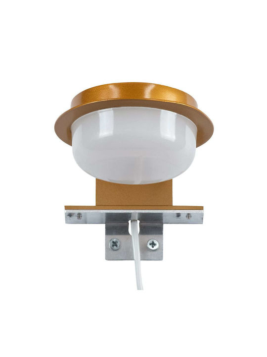 GloboStar Kiara Modern Lamp Bathroom with Integrated LED and Natural White Light Gold 13x3x3cm