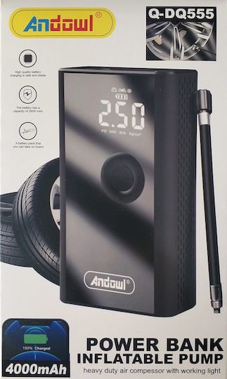 Andowl Τρόμπα Αυτοκινήτου Qdq555 150PSI με Καλώδιο Αναπτήρα 12V